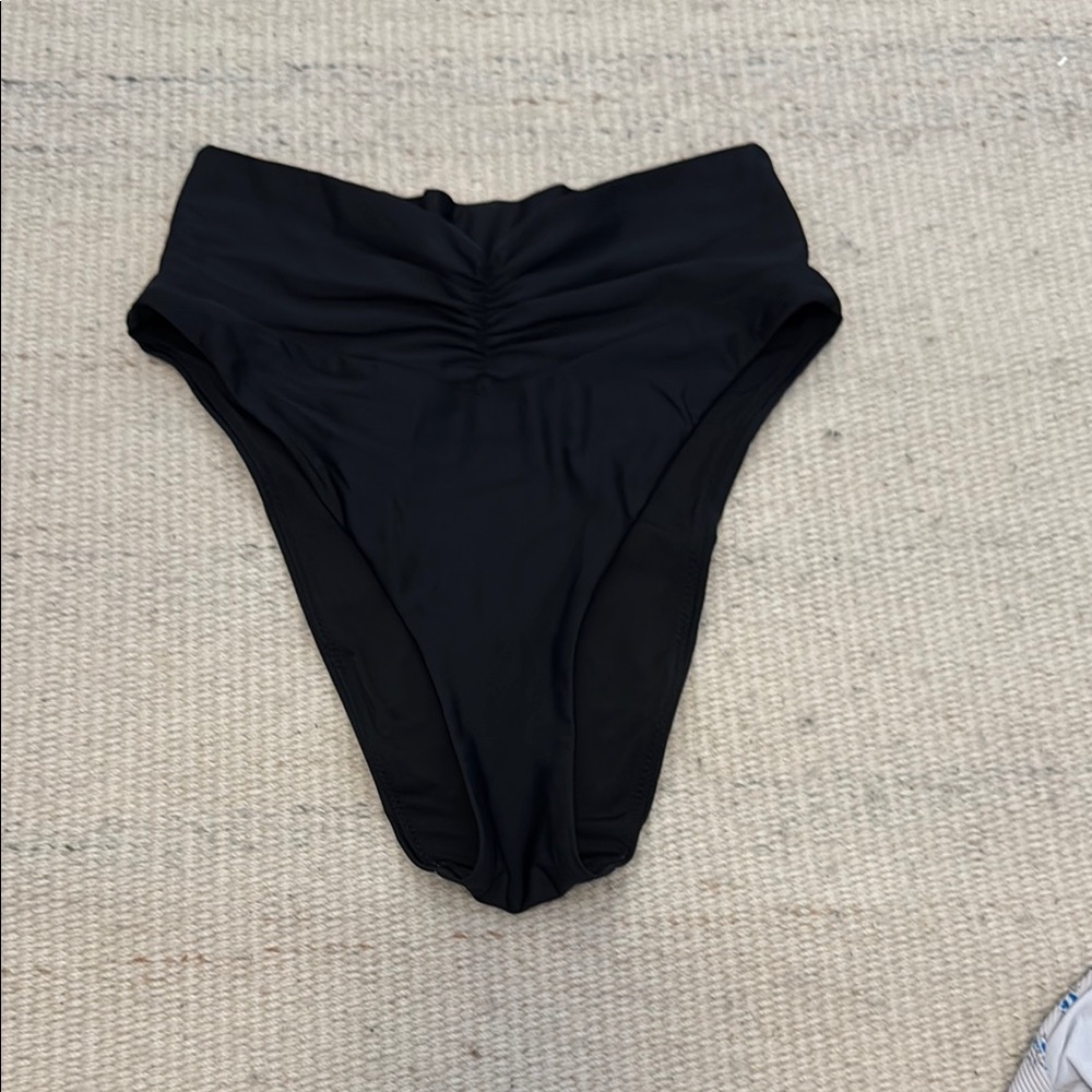 High-Waisted Black Bikini Bottom